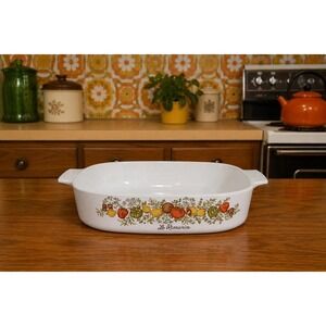 VTG 1970s  Corning Ware Spice of Life La Romarin Casserole Baking Dish,  A-10-B